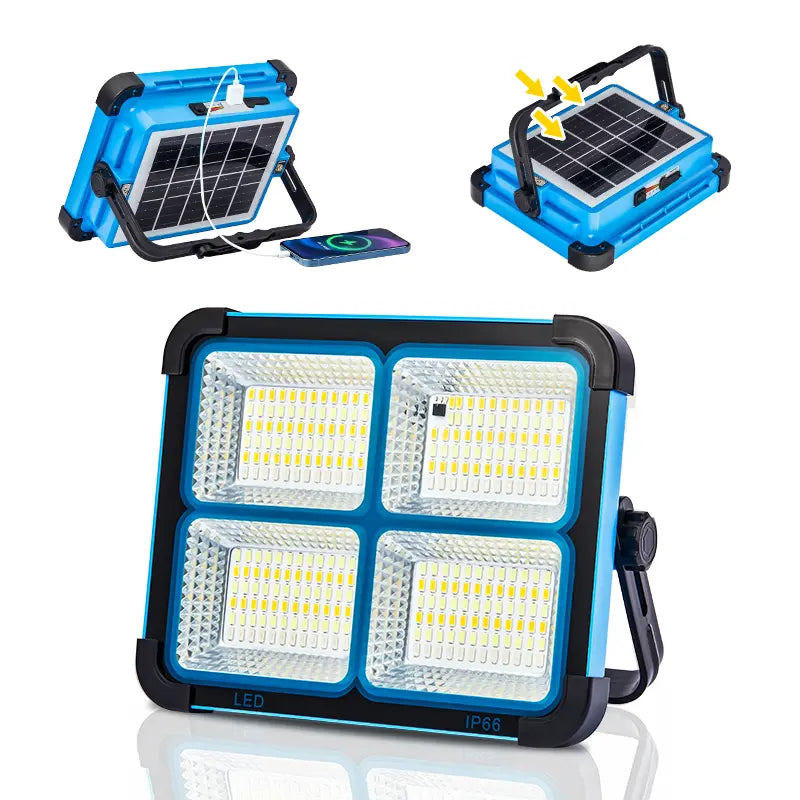 SolarMatrix · Heavy-Duty IP66 Solar Floodlight & Emergency Power Station