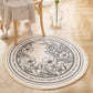 NomadSoul Mandala Artisanal Cotton Round Rug | Hand-Woven Vintage Tassel Accent