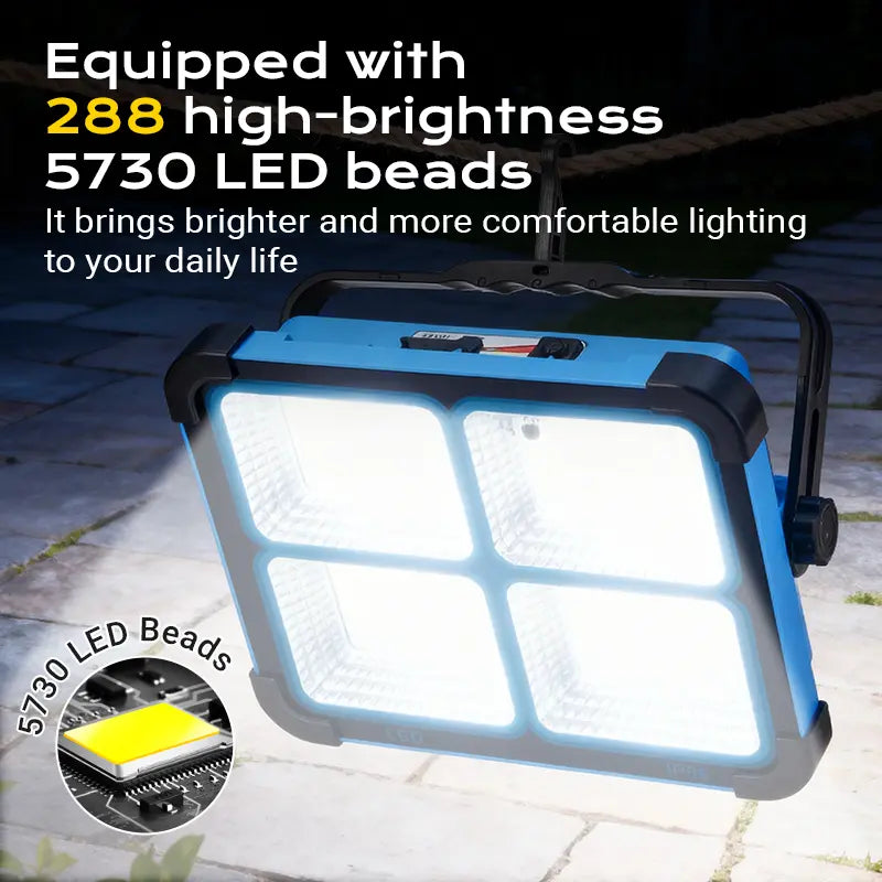SolarMatrix · Heavy-Duty IP66 Solar Floodlight & Emergency Power Station