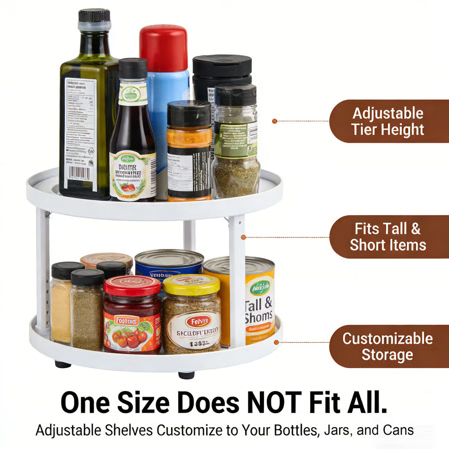 SpaceSpin · D-Shaped 2-Tier Lazy Susan