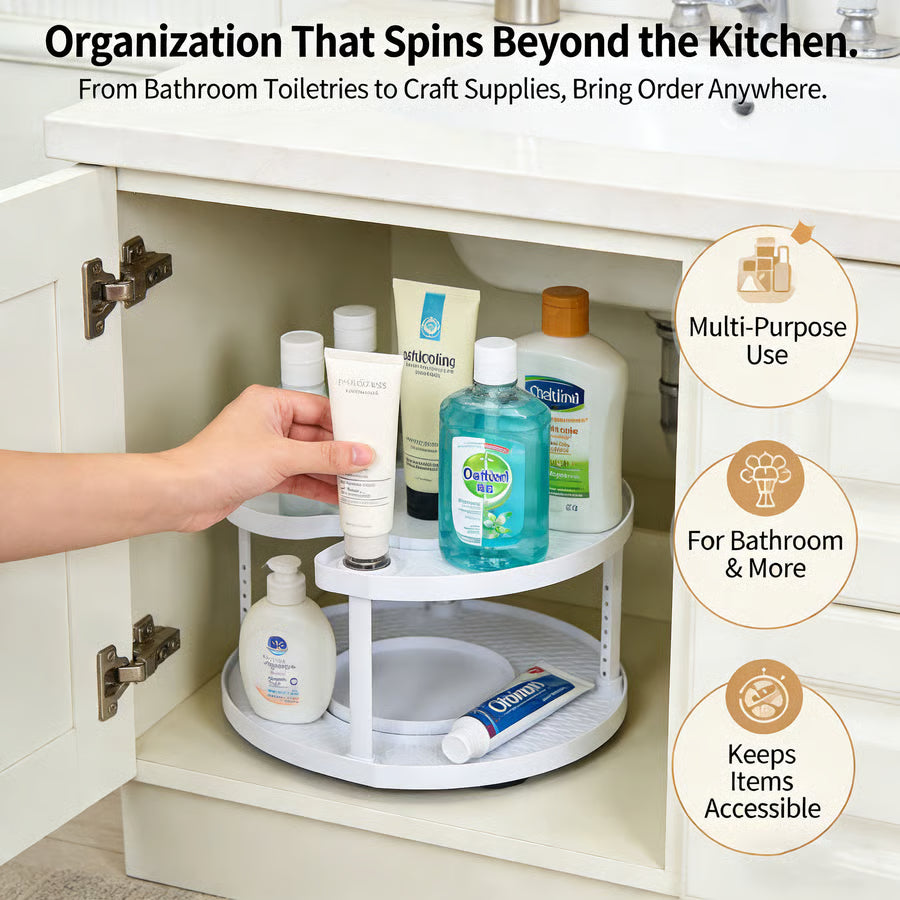 SpaceSpin · D-Shaped 2-Tier Lazy Susan