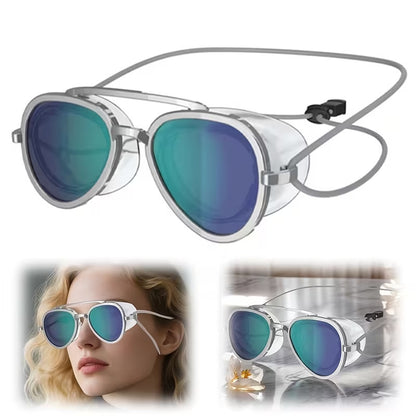 HydroVibe™ Full-View Anti-Fog Swim Goggles — Retro Pilot Panoramic Water-Sports Eyewear