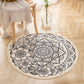 NomadSoul Mandala Artisanal Cotton Round Rug | Hand-Woven Vintage Tassel Accent