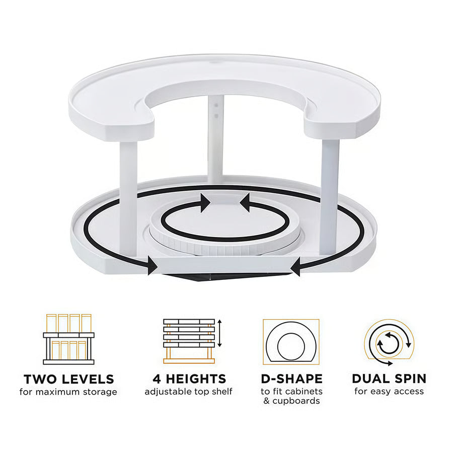 SpaceSpin · D-Shaped 2-Tier Lazy Susan