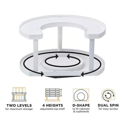SpaceSpin · D-Shaped 2-Tier Lazy Susan