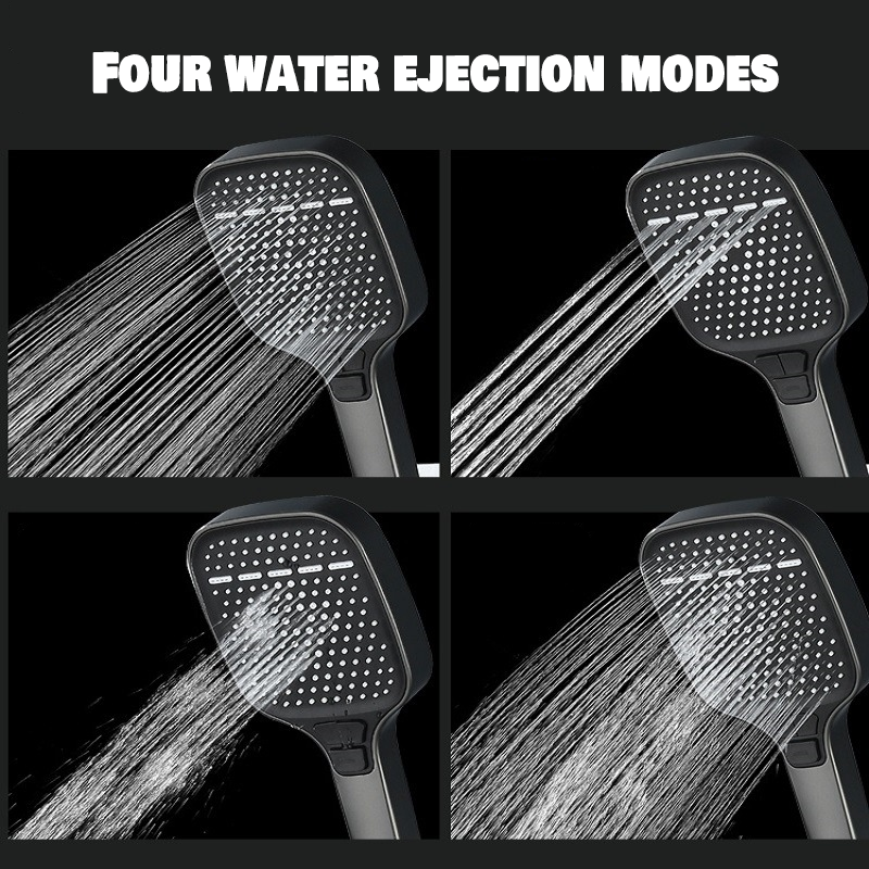 High-Pressure Shower Head – 4 Spray Modes & Large Panel