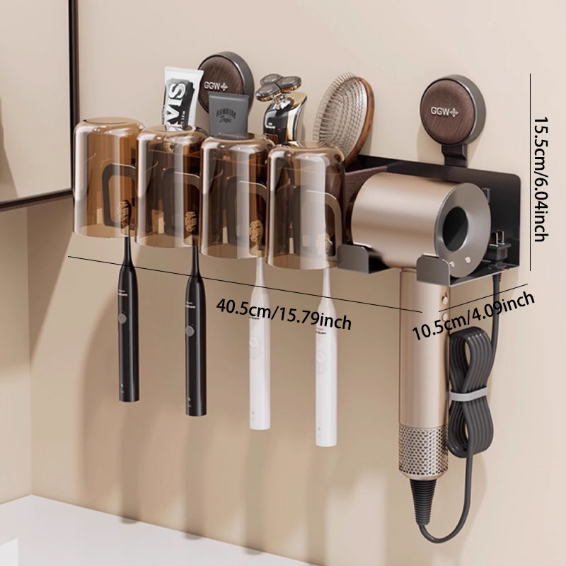 Bathroom No-Drill Storage Holder – Waterproof, Rustproof & Sturdy