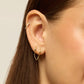 Loruvie 14K Gold-Plated Double Piercing Earrings – Delicate Chain & CZ Accents
