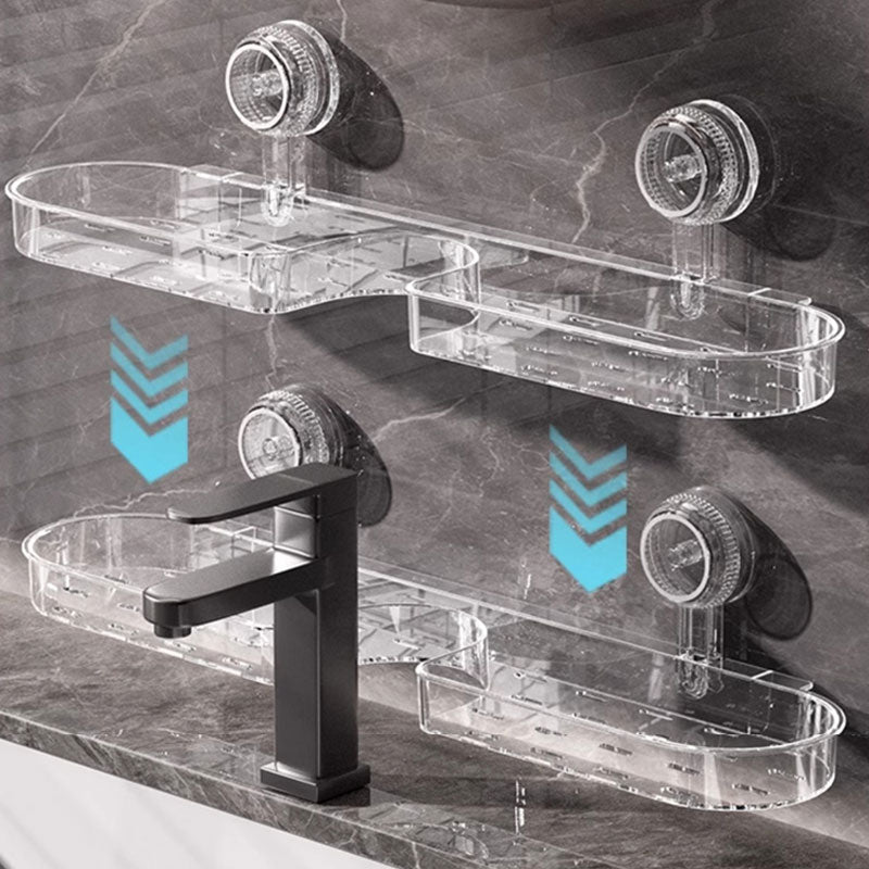 No-Drill Suction Sink Faucet Shelf – Hollow Drainage & Heavy-Duty Design