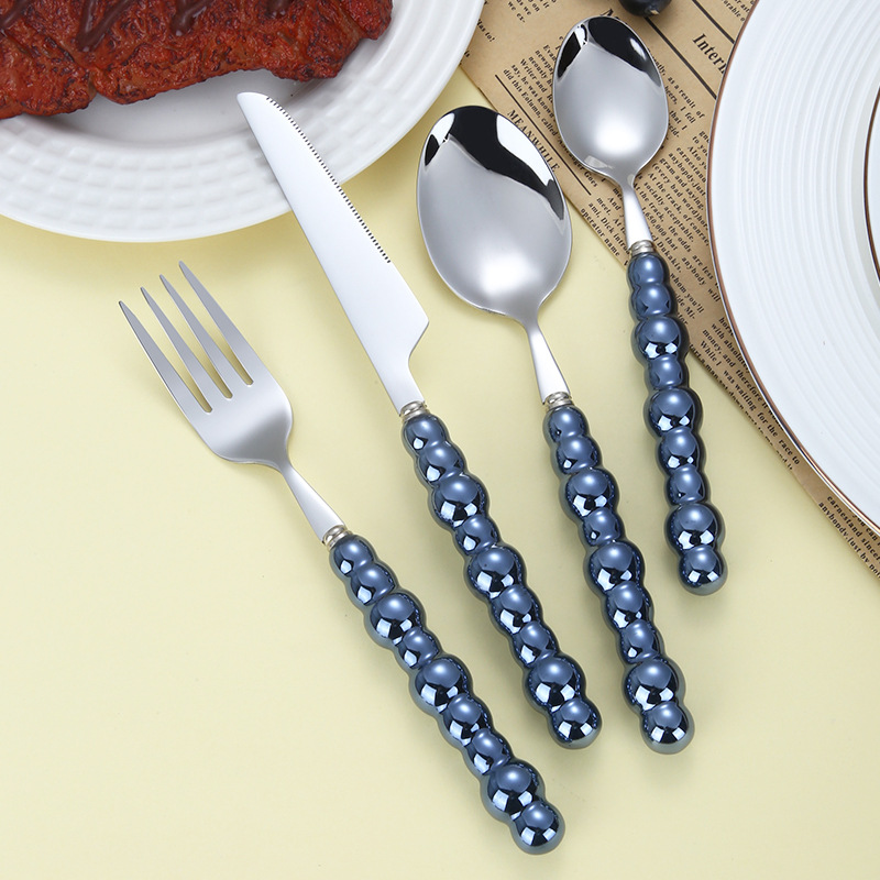 PearlGrace Pearl Handle Cutlery – 304 Stainless Steel Fork,Durable and Stylish