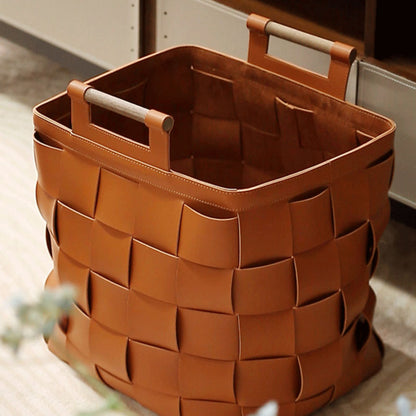 CraftedLuxe Luxury Handmade Leather Laundry Basket – Large Capacity