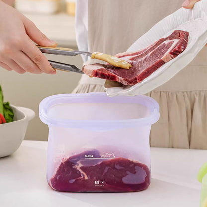 Reusable Silicone Food Storage Bag & Lunch Box: Leak-Proof, Heat & Cold Resistant
