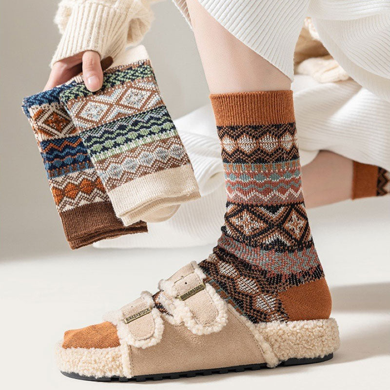 Bohemian Style Winter Socks: Soft & Skin-Friendly