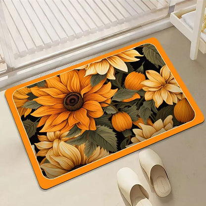 Minimalist Floral Non-Slip Absorbent Mat: Soft & Easy to Clean