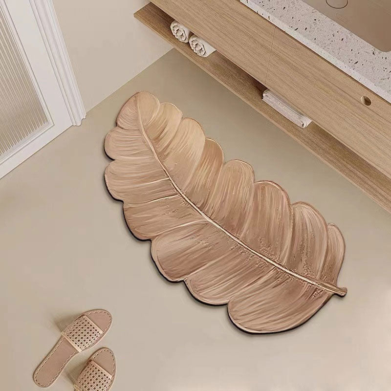 Leaf Diatomite Absorbent Floor Mat: Non-Slip & Easy to Clean