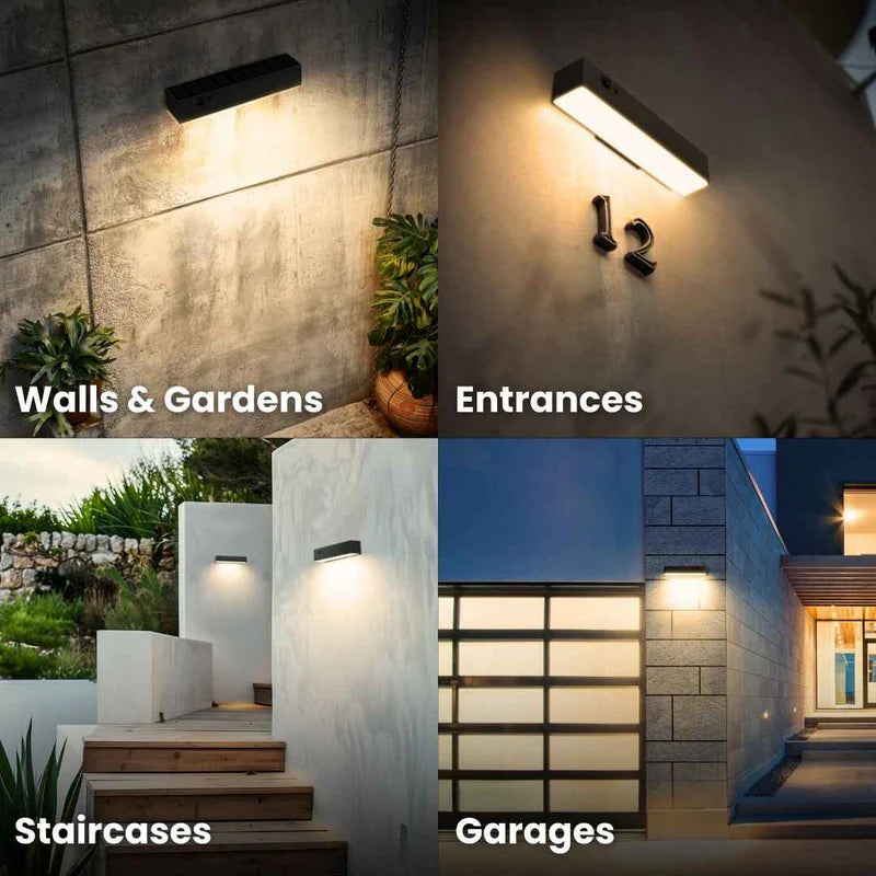 LuminaRail All-Weather Smart Solar Wall Light
