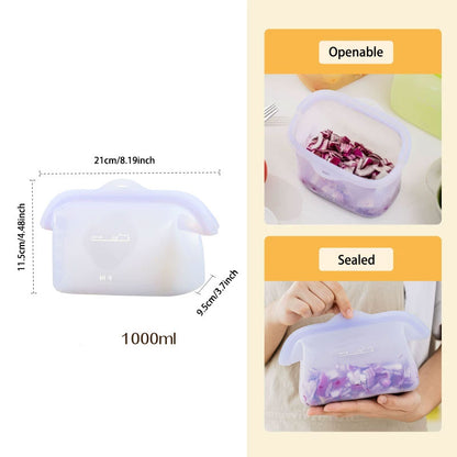 Reusable Silicone Food Storage Bag & Lunch Box: Leak-Proof, Heat & Cold Resistant