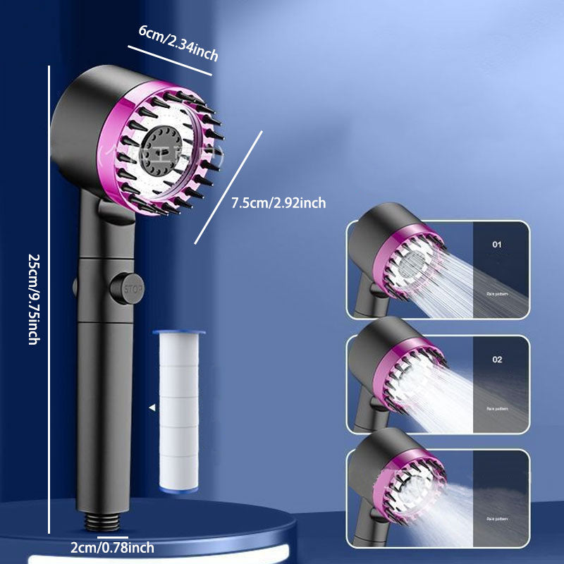 3-Mode Adjustable High-Boost Handheld Shower Head: Efficient & Refreshing