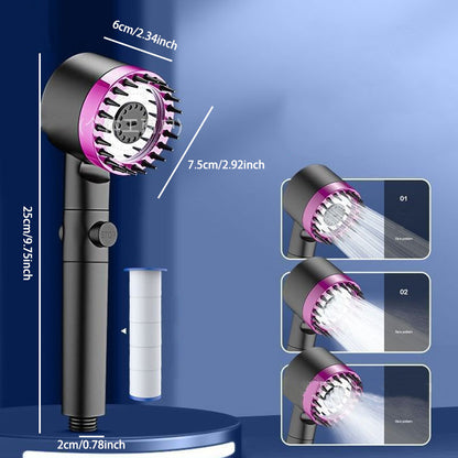 3-Mode Adjustable High-Boost Handheld Shower Head: Efficient & Refreshing