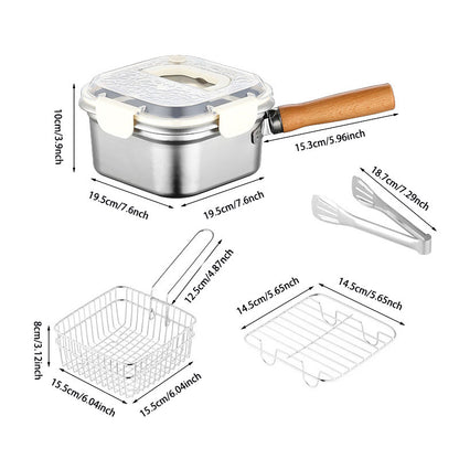 Multi-Function Stainless Steel Deep Fryer – Heat-Resistant, Quick Drainage, Durable