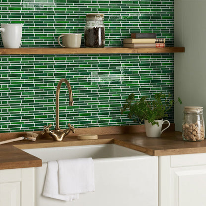 Brick-Pattern Mosaic Self-Adhesive Wallpaper - Cuttable, Waterproof & Stain-Resistant