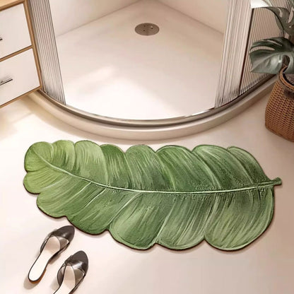 Leaf Diatomite Absorbent Floor Mat: Non-Slip & Easy to Clean