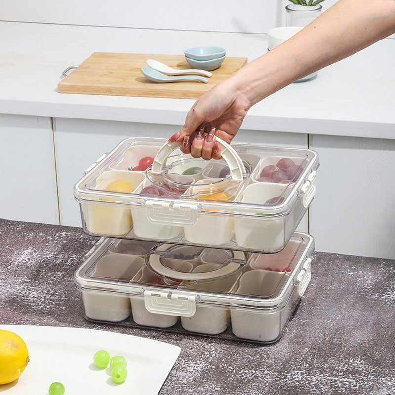8-Compartment Food Storage Container: Airtight & Organized Fresh-Keeping Design