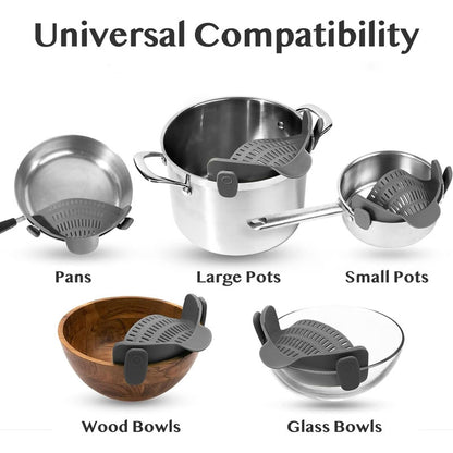 Silicone Clip-On Pasta Strainer for Pots: Hands-Free & Quick Drain