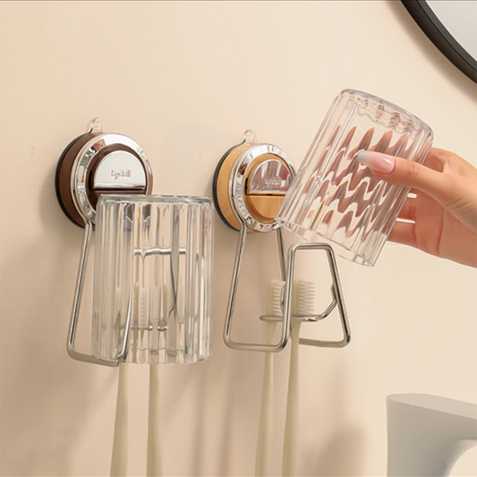 No-Drill Toothbrush and Cup Holder – Strong Hold, Space-Saving