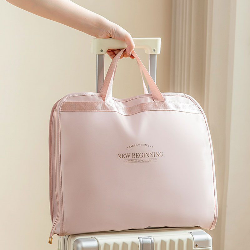 Large-Capacity Travel Clothes Storage Bag: Compartment Design with Handles & Dual Zippers