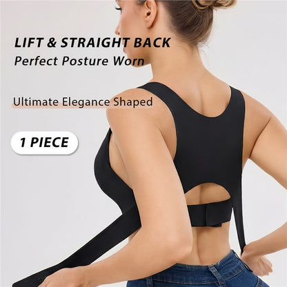 PostureCorrectio Wireless Back Support Sports Bra with Fixed Cups