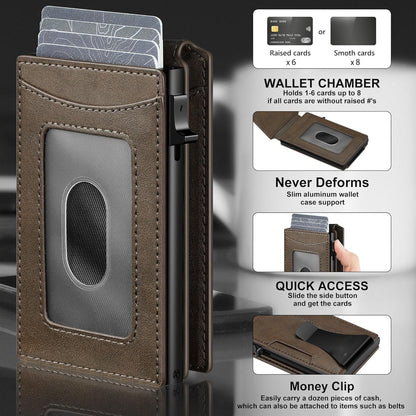 Vanguar Dual-Flip RFID Blocking Money Clip Wallet — Premium Leather Tactical Slim Bifold