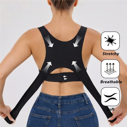 PostureCorrectio Wireless Back Support Sports Bra with Fixed Cups