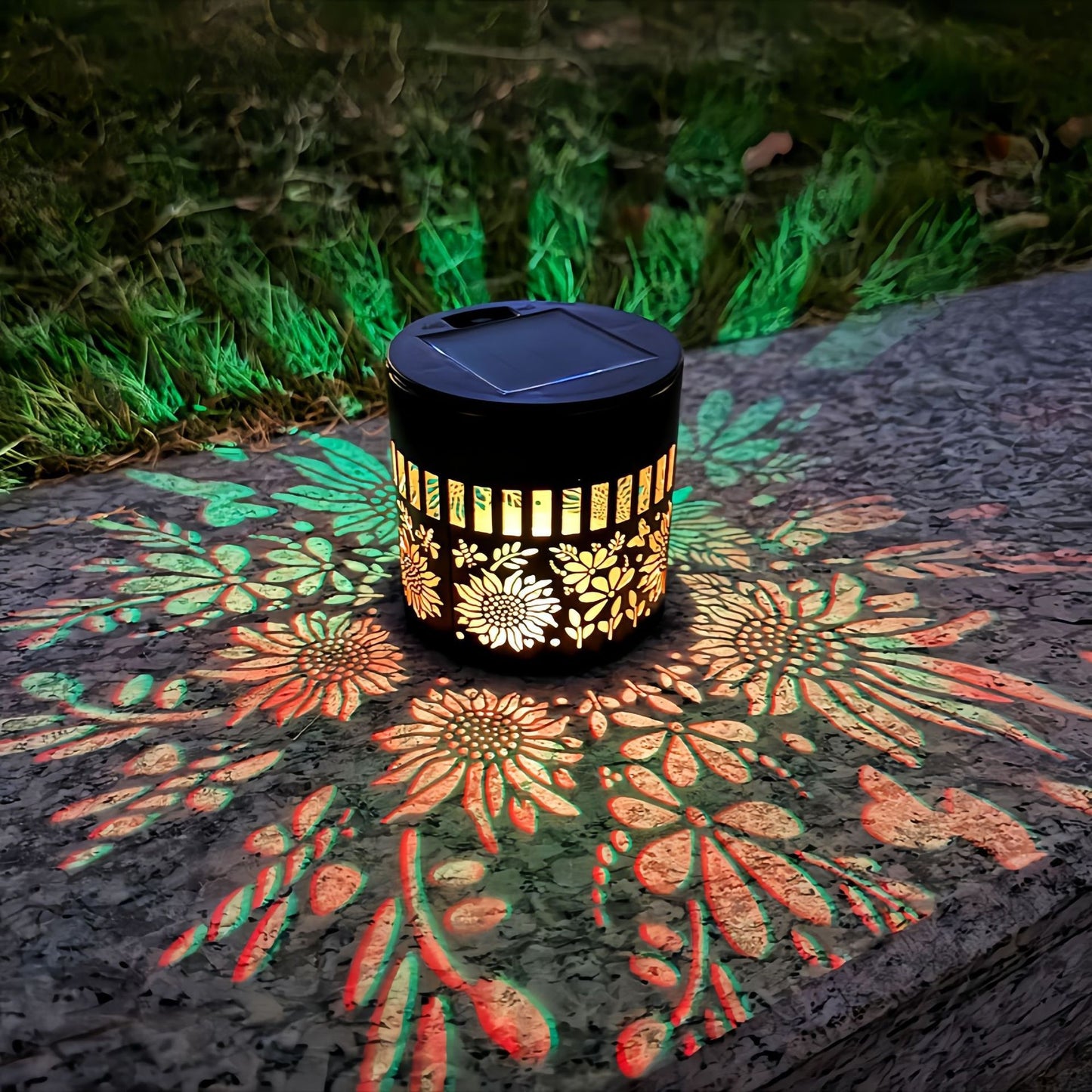MandalaGlow · 4-in-1 Solar Iron Art Light & Shadow Projector
