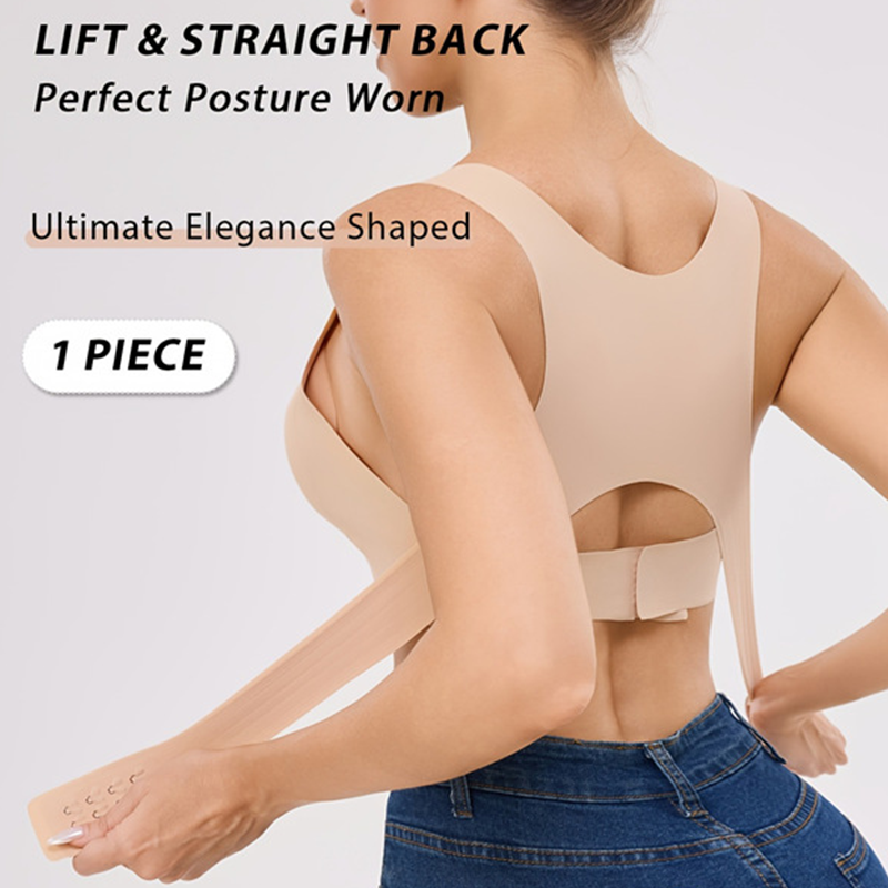 PostureCorrectio Wireless Back Support Sports Bra with Fixed Cups