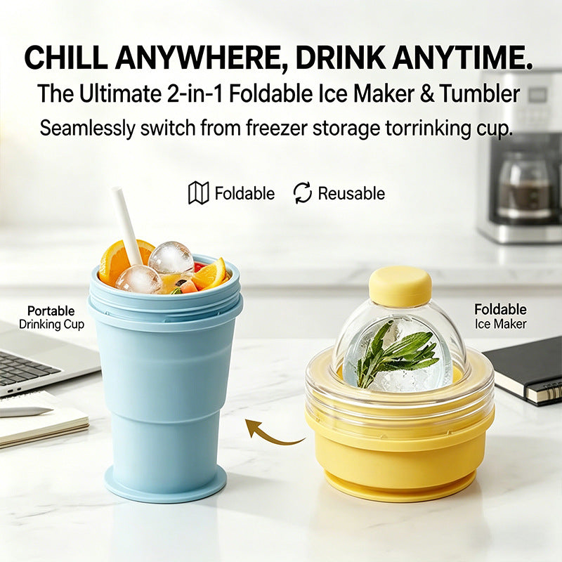 FrostGlide · 2-in-1 Foldable Ice Ball Maker Cup
