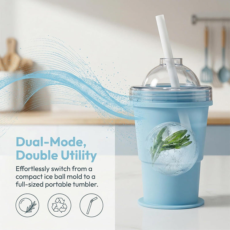 FrostGlide · 2-in-1 Foldable Ice Ball Maker Cup