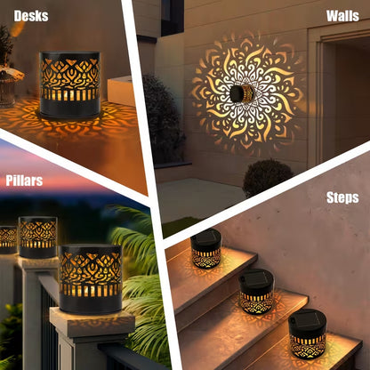 MandalaGlow · 4-in-1 Solar Iron Art Light & Shadow Projector