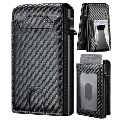Vanguar Dual-Flip RFID Blocking Money Clip Wallet — Premium Leather Tactical Slim Bifold
