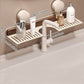No-Drill Walnut Aluminum Faucet Rack: Hollow Drainage & Heavy-Duty