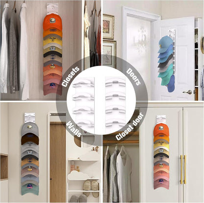 CapRail™ Wall-Mounted Hat Organizer for Baseball Caps