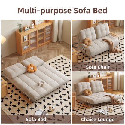 Convertible Futon Sofa Bed Sleeper Chair with Solid Wood Leg