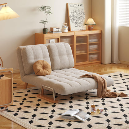 Convertible Futon Sofa Bed Sleeper Chair with Solid Wood Leg
