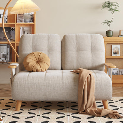 Convertible Futon Sofa Bed Sleeper Chair with Solid Wood Leg