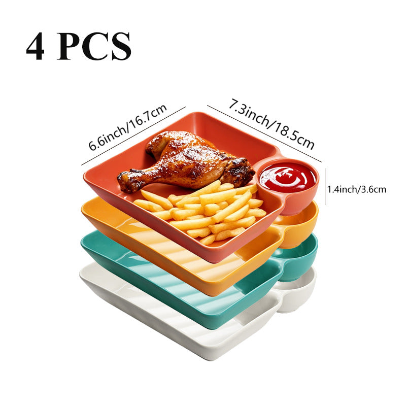 DumpliDip™ BPA-Free Snack Plate for Dumplings, Sushi & Appetizers
