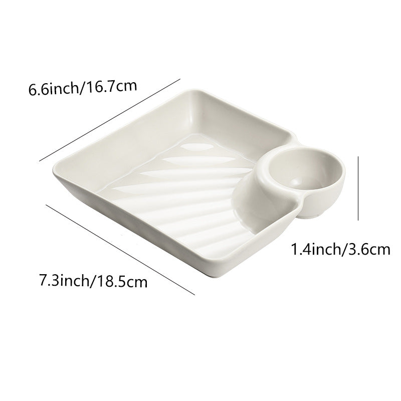 DumpliDip™ BPA-Free Snack Plate for Dumplings, Sushi & Appetizers