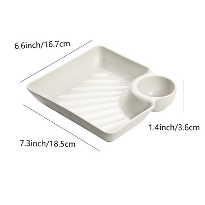 DumpliDip™ BPA-Free Snack Plate for Dumplings, Sushi & Appetizers
