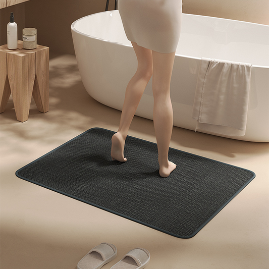 LinenGrip Linen Bathroom Mat – Non-Slip, Water-Absorbent