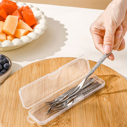 316 Stainless Steel Ice-Patterned Fruit Fork