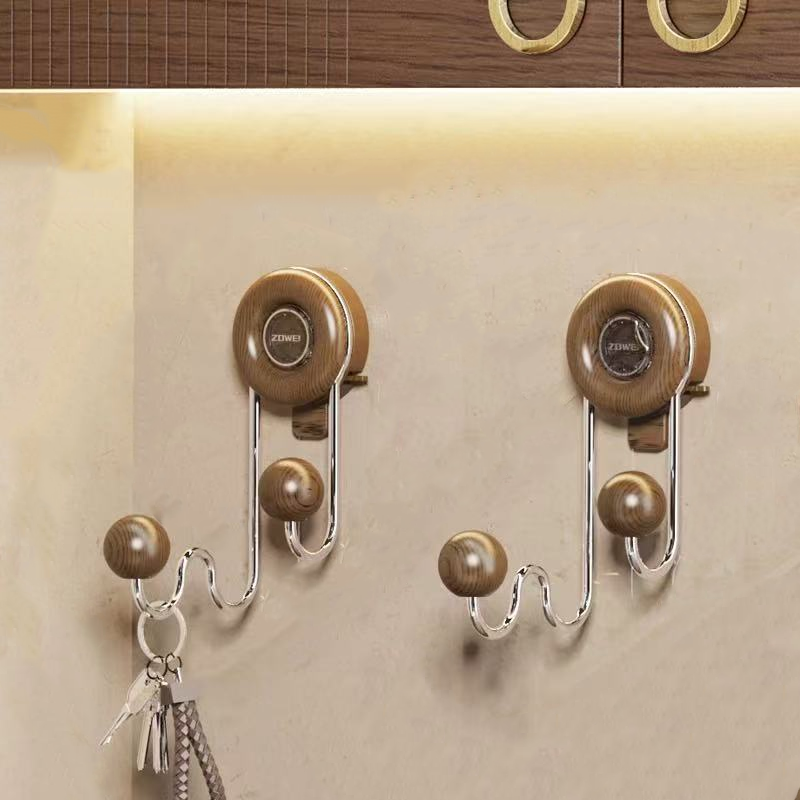 No-Drill Double Round Suction Hooks – Stainless Steel, Strong and Durable